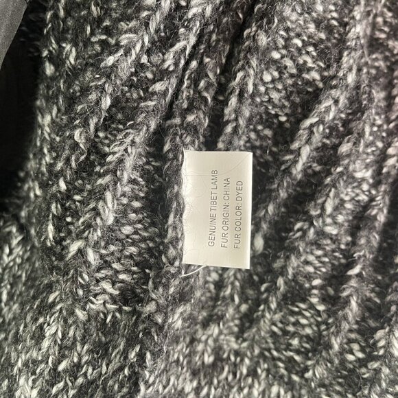 Linda Richards Luxury Tibet Lamb Wool Cardigan Sweater Hooded Size Large Black - Picture 6 of 7
